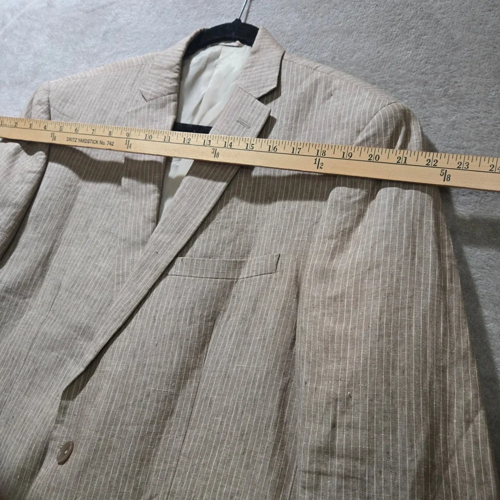Linen Blazer 44R Neutral Coastal Beachy Wedding Sport Coat Quiet Luxury Classic
